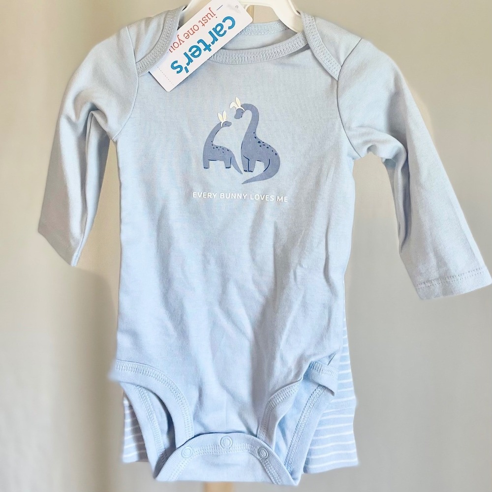Carters Just One You Baby Boys Blue‎ Dinosaur Bunny Easter Bodysuit Pants Set